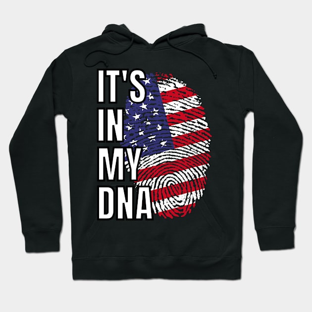 American Ancestry Pride Its In MY DNA USA Flag Thumbprint Hoodie by teeshirtmarket